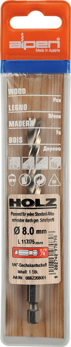 Alpen HSS Wood Bit 5mm Hex Shank - Alpen HSS Wood Bit 5mm Hex Shank