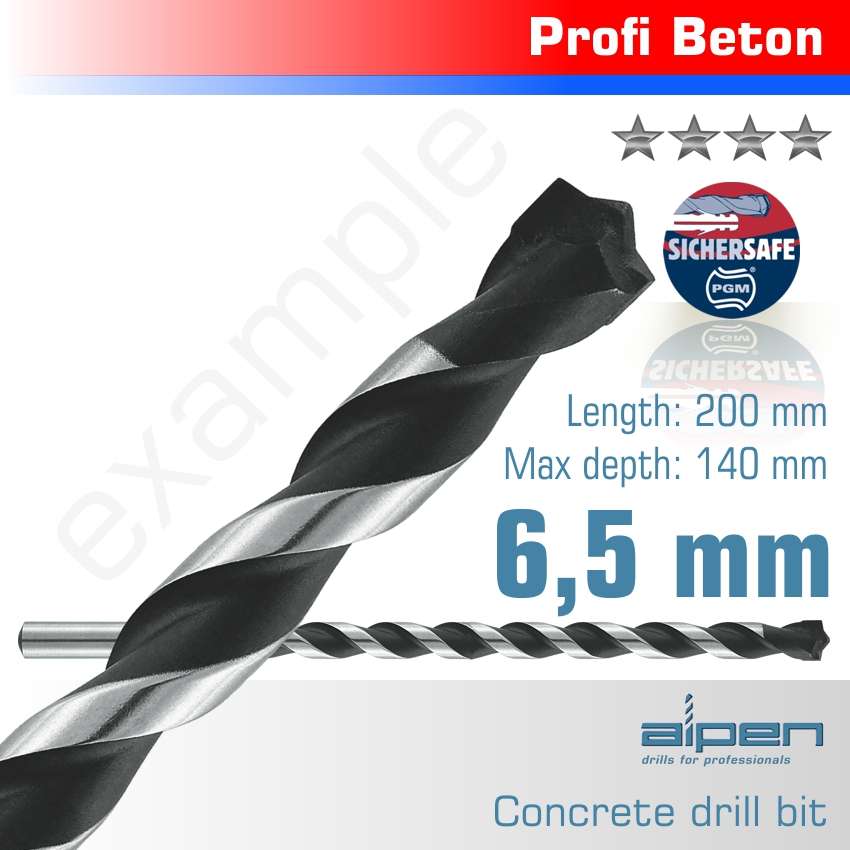 Alpen - Concrete Profi Drill Bit 6.5 x 200mm - Alpen - Concrete Profi Drill Bit 6.5 x 200mm