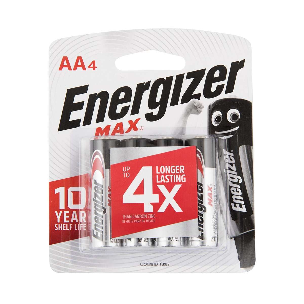 Energizer - 1.5v MAX Alkaline AA Battery Card 4 - Energizer - 1.5v MAX Alkaline AA Battery Card 4