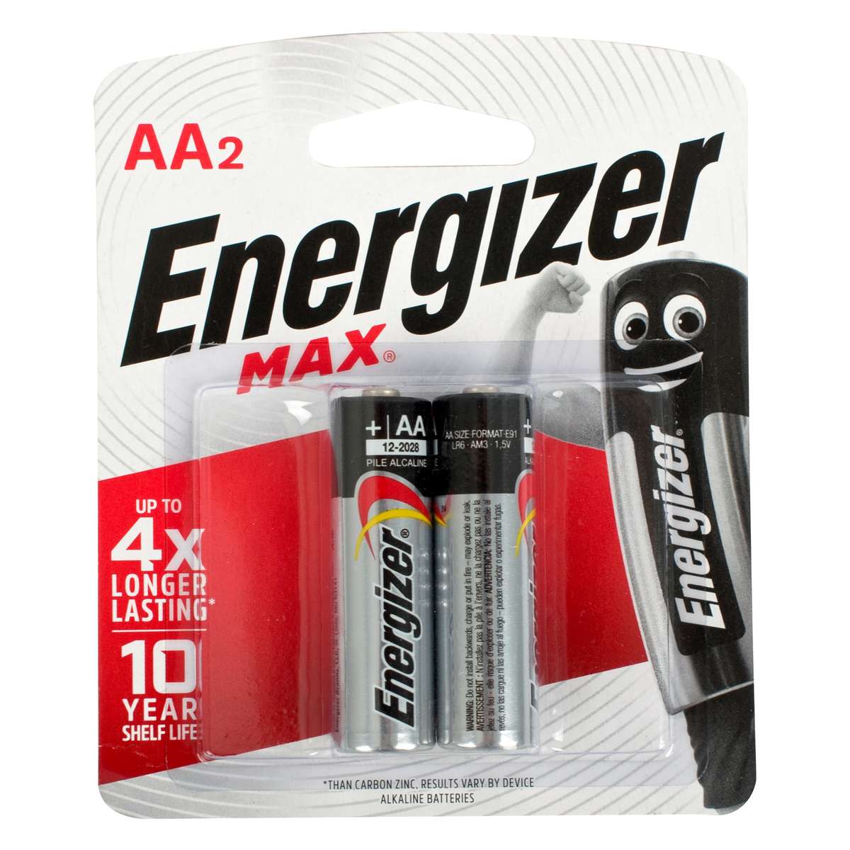 Energizer - 1.5v MAX Alkaline AA Battery Card 2 - Energizer - 1.5v MAX Alkaline AA Battery Card 2
