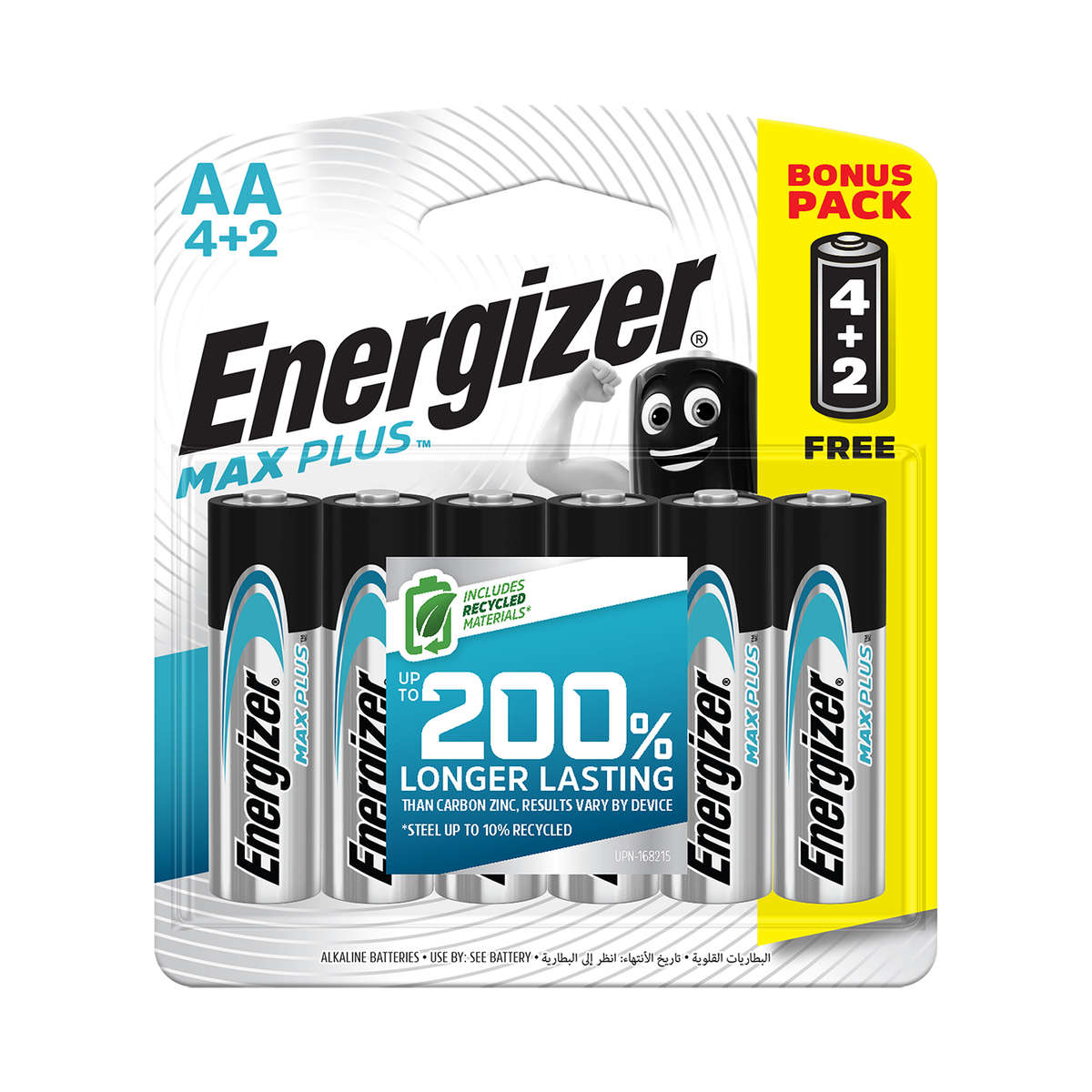 Energizer - 1.5v MAX Plus Alkaline AA Battery Card 4+2 Free - Energizer - 1.5v MAX Plus Alkaline ...