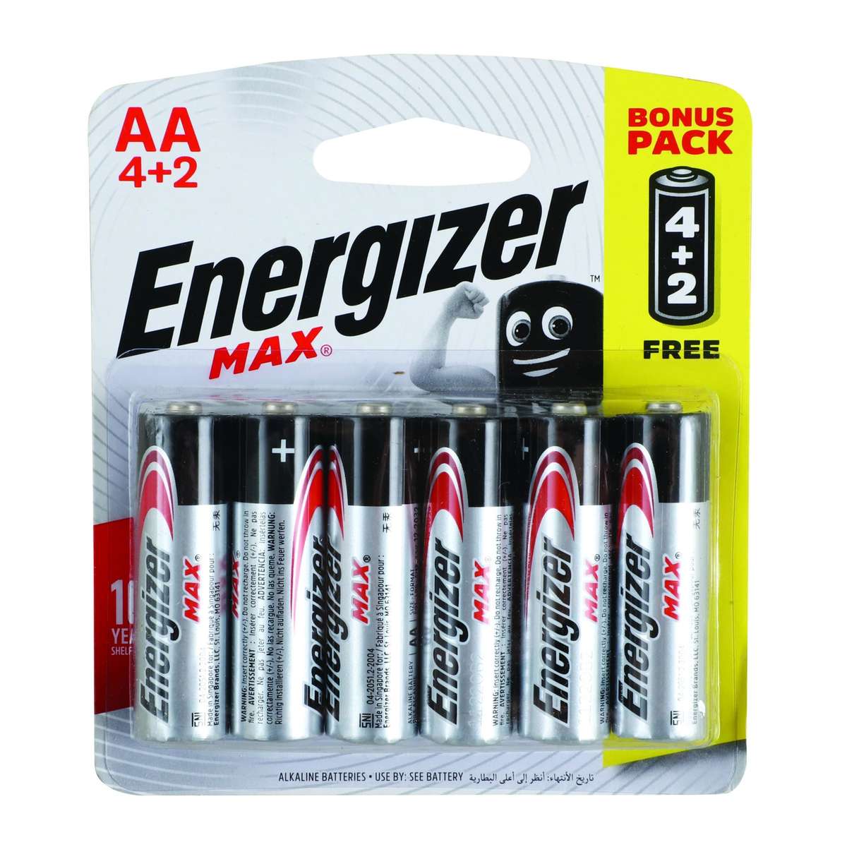 Energizer - 1.5v MAX Alkaline AA Battery Card 4+2 Free - Energizer - 1.5v MAX Alkaline AA Battery...