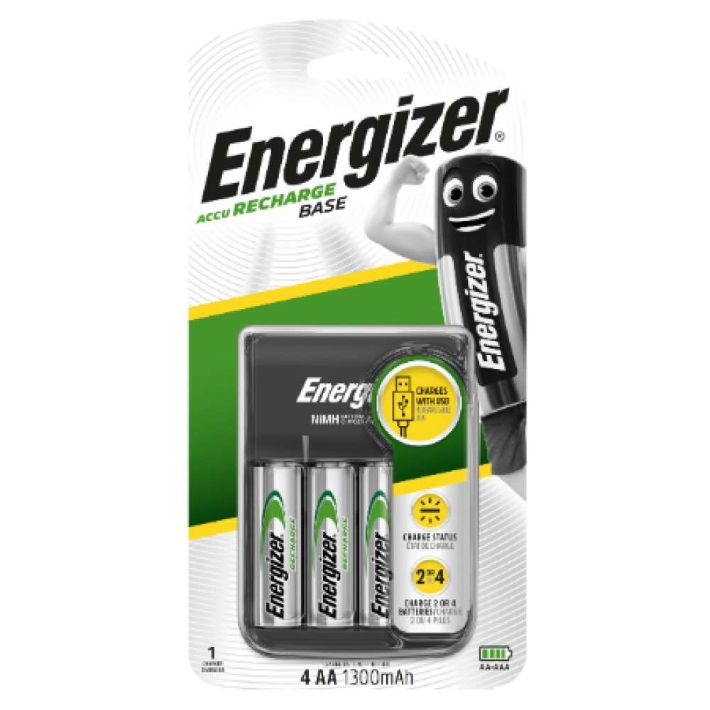 Energizer - Base Charger USB + 4x NiMH AA 1300mAh Batteries - Energizer - Base Charger USB + 4x N...