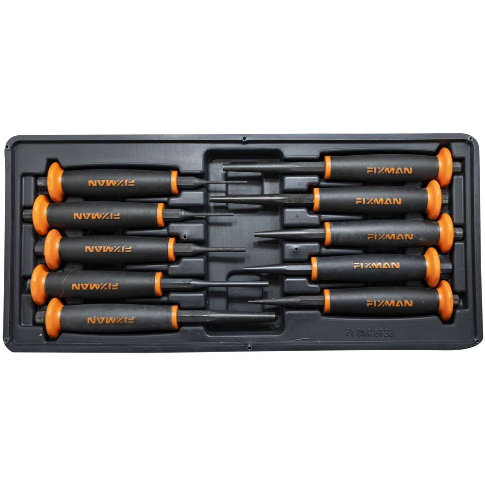 FIXMAN - Tools - Fixman 10- Piece Punches Pin 2-3-4-5 Punch 2-3-4-5-6 Center Punch 8mm - FIXMAN -...