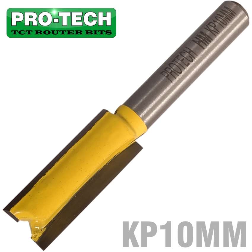 Pro-Tech - Straight Bit 10mm X 25mm Cut 2 Flute Metric 1/4" Shank - Pro-Tech - Straight Bit 10mm ...