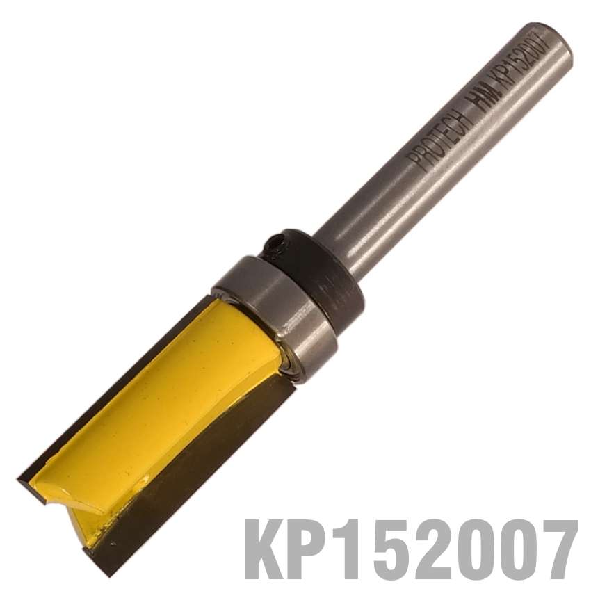Pro-Tech - Pattern Flush Trim Bit. With Shank Mounted Bearing 1/2" X 1" 1/4" Shan - Pro-Tech - Pa...