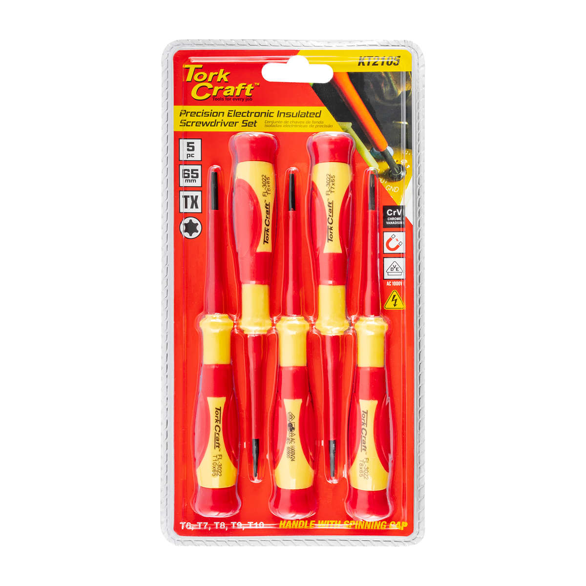 Tork Craft - Precision Electronic Insulated Screwdriver Set - 5 Pieces - Tork Craft - Precision E...