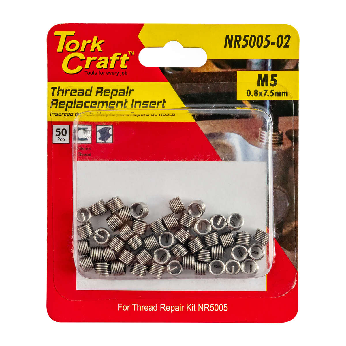 Tork Craft - Thread Repair Kit M5 x 0.8 x 1.5mm Repl. Inserts for Nr5005 - Tork Craft - Thread Re...
