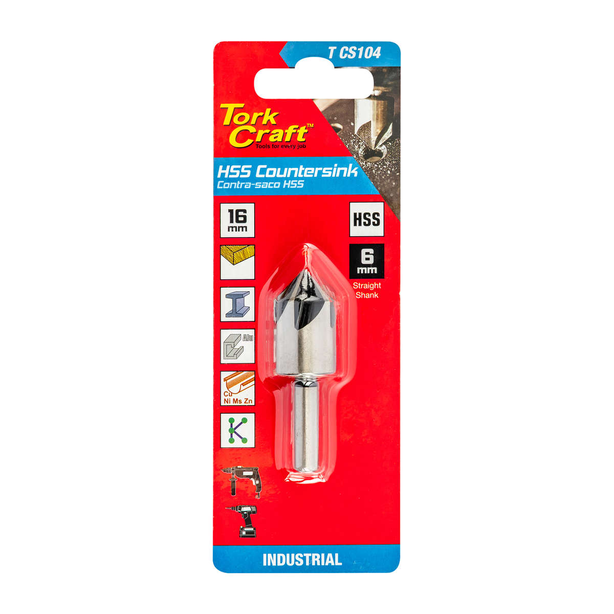 Tork Craft - Countersink HSS 16mm 5/8" 90 Degree - Tork Craft - Countersink HSS 16mm 5/8" 90 Degree