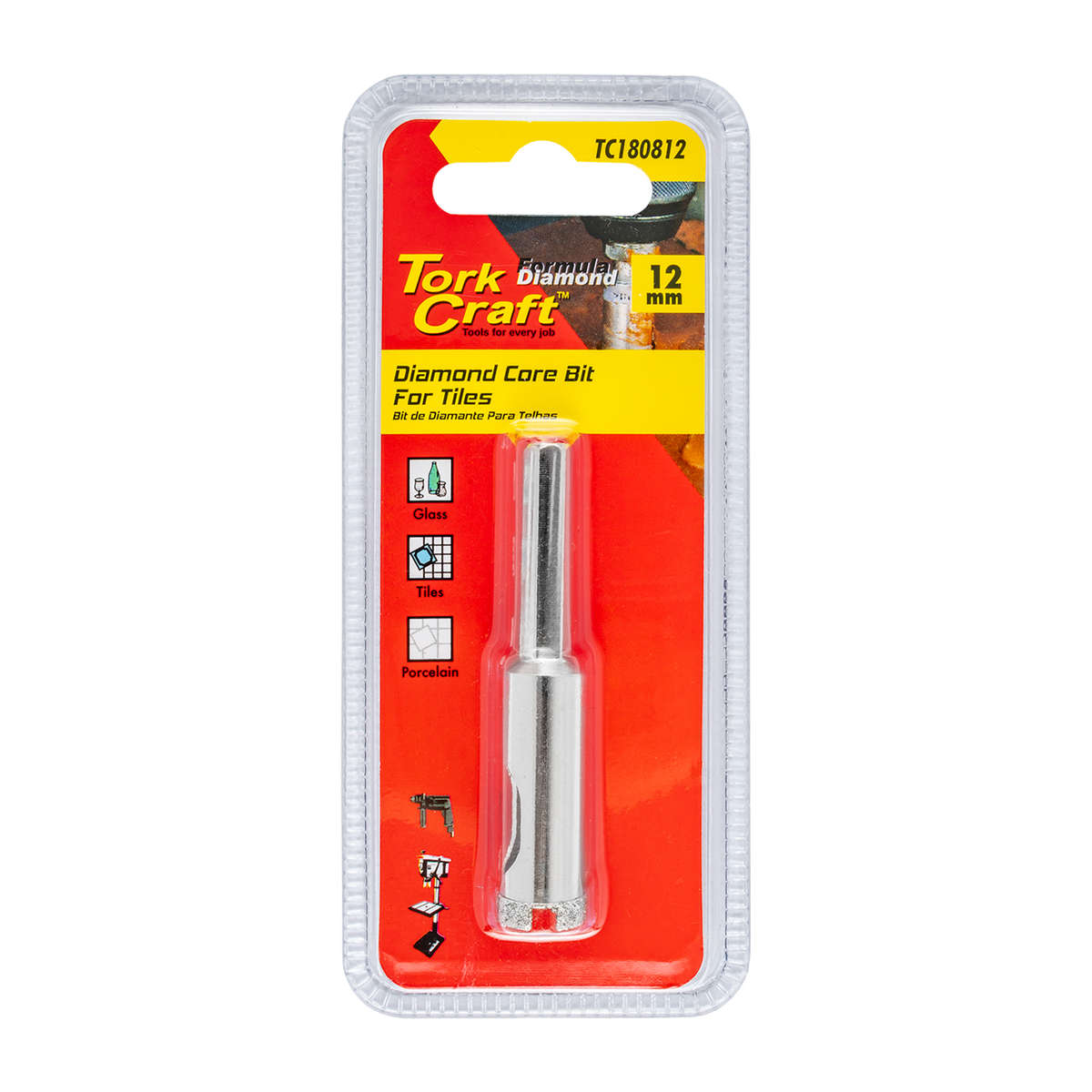 Tork Craft - Diamond Core Bit 12mm for Tiles - Tork Craft - Diamond Core Bit 12mm for Tiles