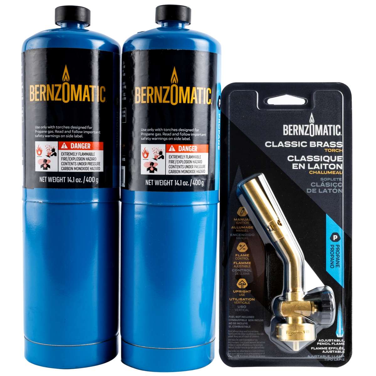 Bernzomatic - Combo Pack 2 X Propane Cylinder C/W Pencil Flame Torch - Bernzomatic - Combo Pack 2...