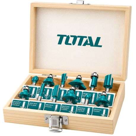 Total tools - 12 Pce Assorted Router Bit Set (6mm) in Storage Case - Total tools - 12 Pce Assorte...
