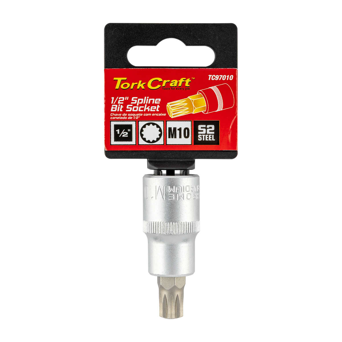 Tork Craft - Socket Bit 1/2'Dr Spline M10 S2 Material - Tork Craft - Socket Bit 1/2'Dr Spline M10...