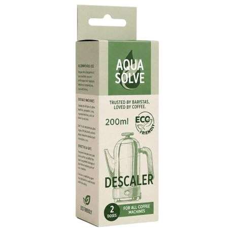 Aqua Solve - Coffee Machine Liquid Descaler (200ml/2 Doses) - Eco Friendly - Aqua Solve - Coffee ...