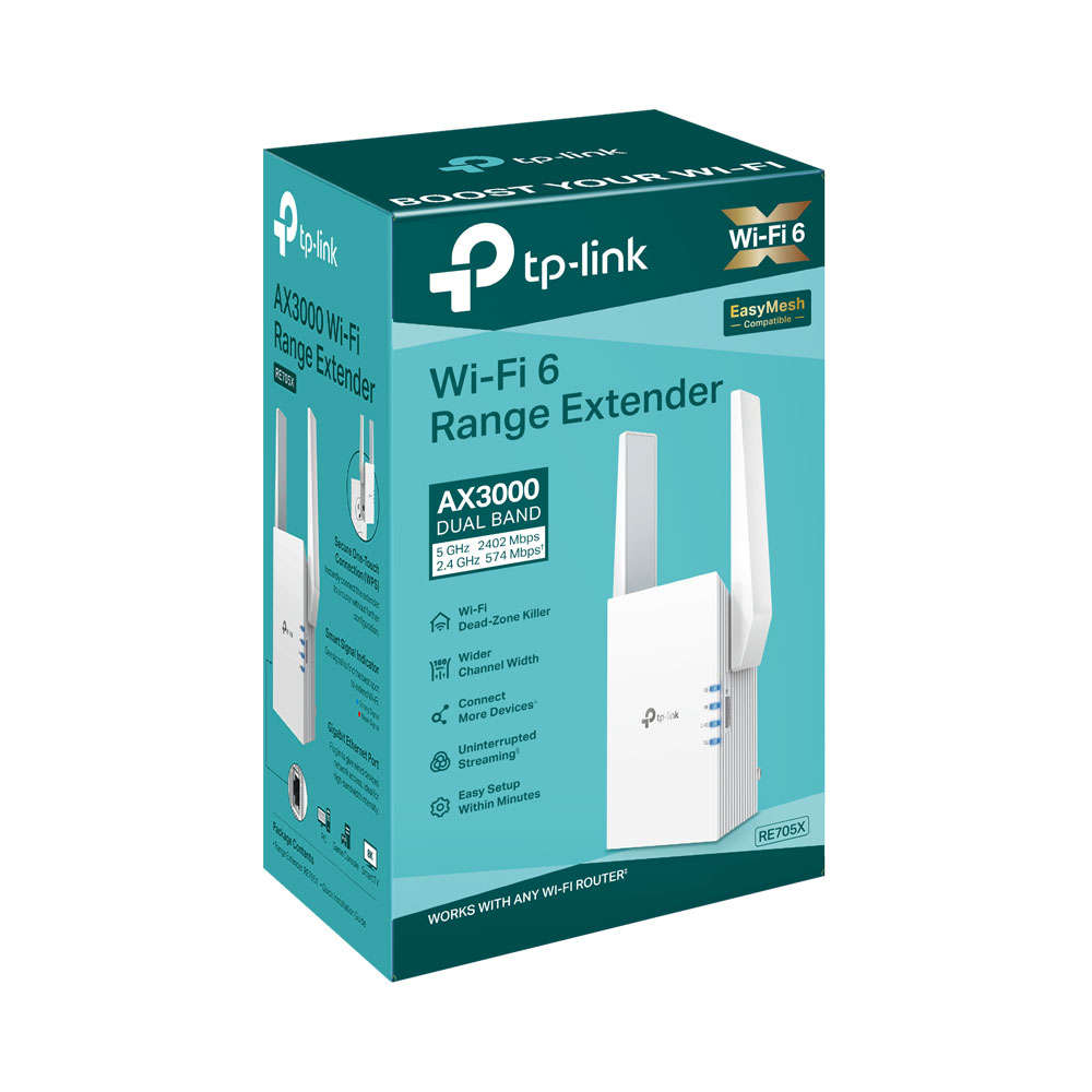 Tp-Link - RE705X AX3000 Mesh Wi-Fi 6 Extender - Tp-Link - RE705X AX3000 Mesh Wi-Fi 6 Extender