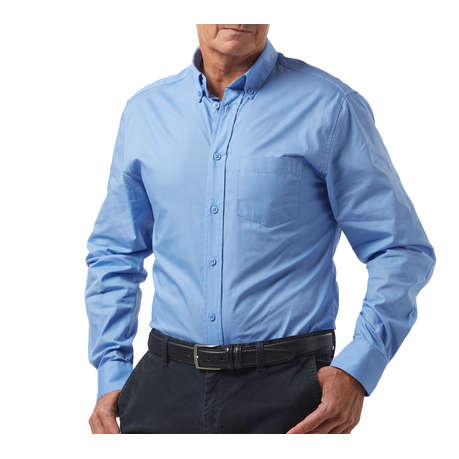 Dromex 100% Cotton Long Sleeve Formal Shirt - Sky Blue - S - Dromex 100% Cotton Long Sleeve Forma...