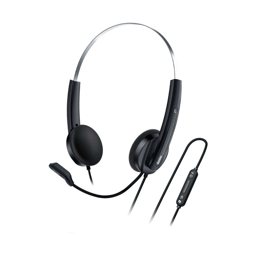 Genius - USB Headset 220U AI Blk USB-C,2.4M - Genius - USB Headset 220U AI Blk USB-C,2.4M