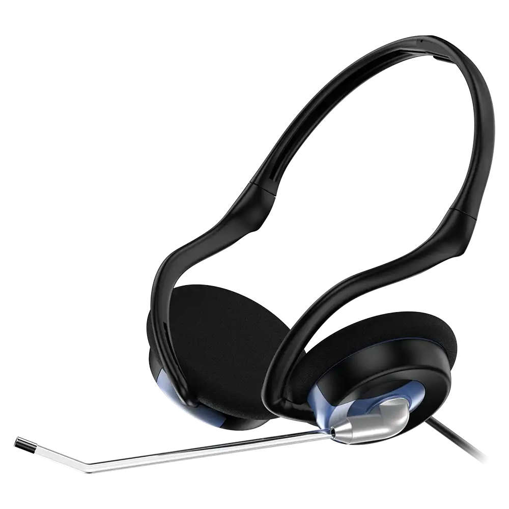 Genius - Hs-300N Foldable Rear-Band Stereo Headset With Microphone - Genius - Hs-300N Foldable Re...