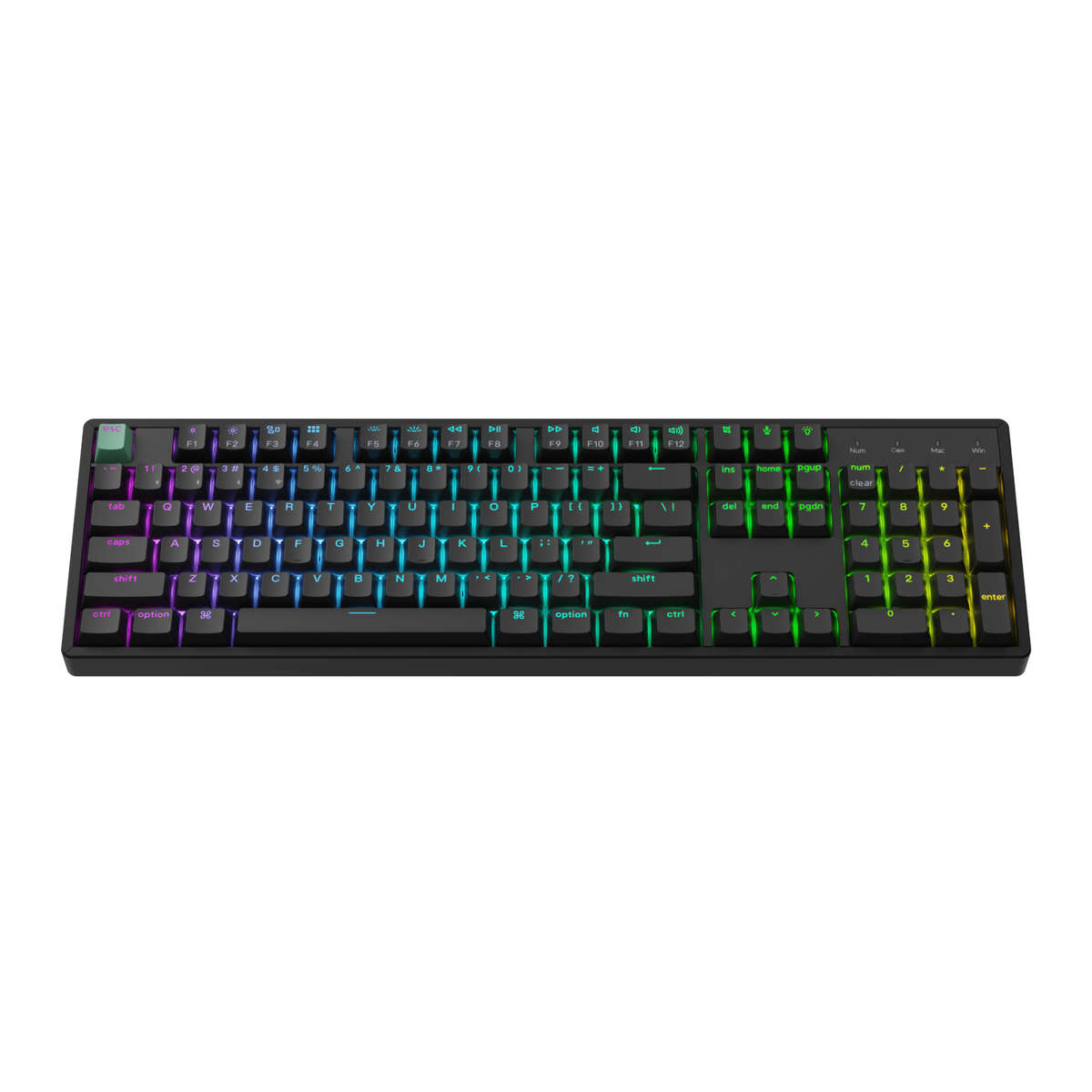 Keychron - K10 HE 100% Hot-Swap Gateron Dbl-Rail Nebula Switch RGB Wireless Keyboard - Black - Ke...