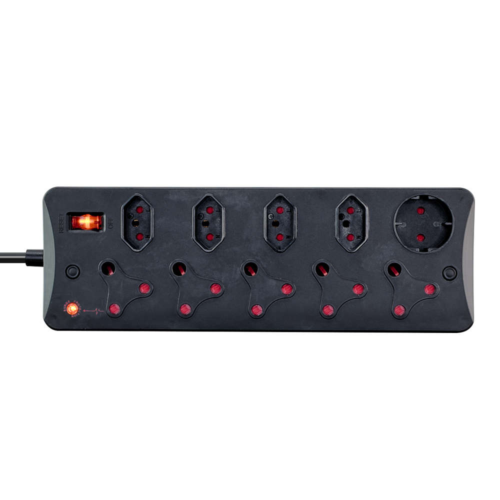 LinkQnet - 10-Port Multiplug With Surge Protection - Black - LinkQnet - 10-Port Multiplug With Su...