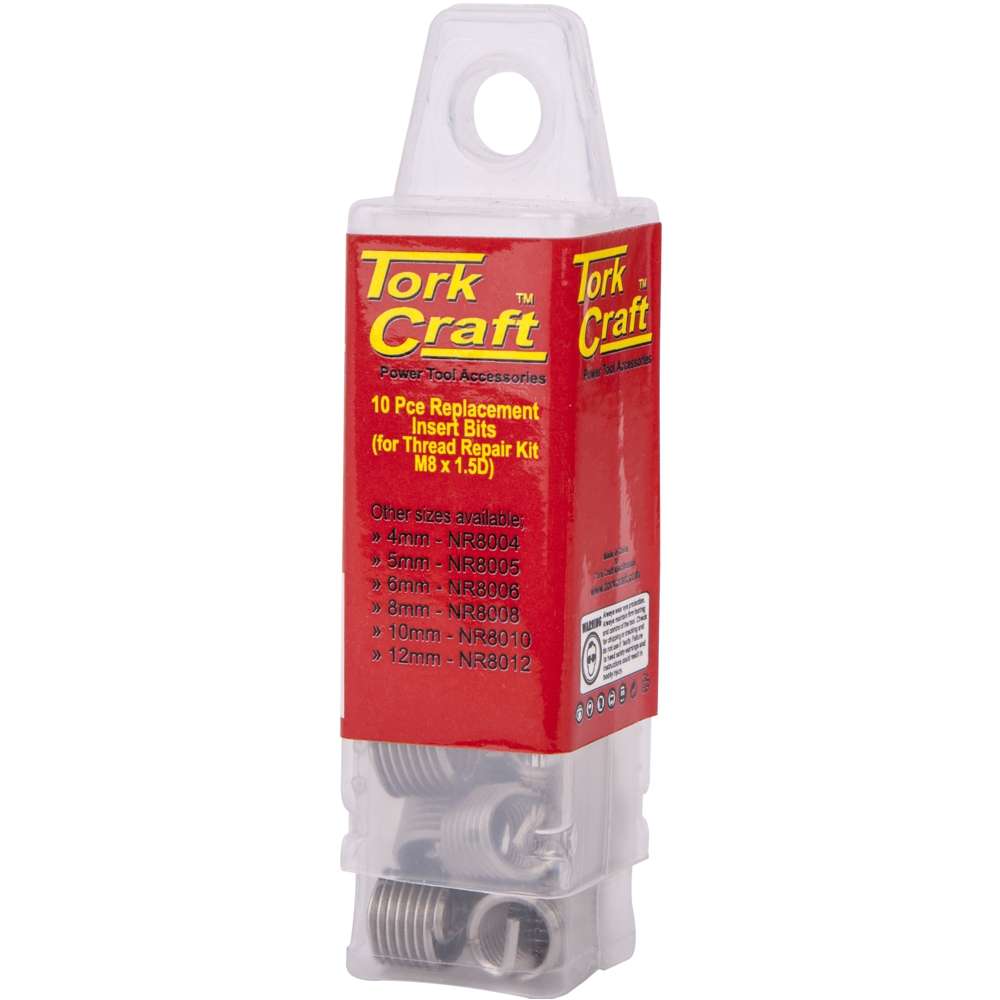 Tork Craft - Thread Repair Kit M8 X 1.5D Replacement Inserts 10Pce - Tork Craft - Thread Repair K...