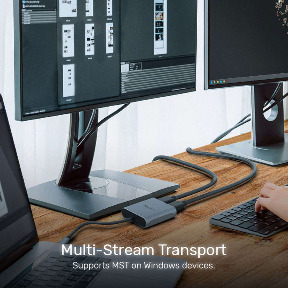 Unitek - V1404A USB Type-C To 8K @60Hz Dual Displayport 1.4 Adapter - Unitek - V1404A USB Type-C ...