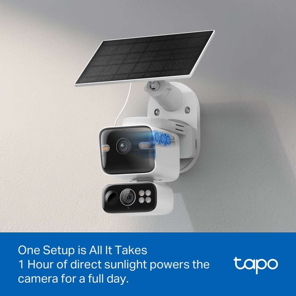 TP-Link TAPO - Tp-Link - TAPO - C645D Kit Solar-Powered 2K 3MP Dual-Lens Pan/Tilt Security Camera...