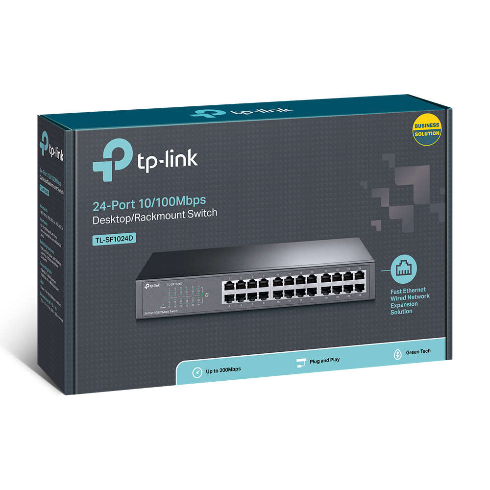 Tp-Link - TL-SF1024D 24-port 10/100Mbps Desktop/Rackmount Switch - Tp-Link - TL-SF1024D 24-port 1...