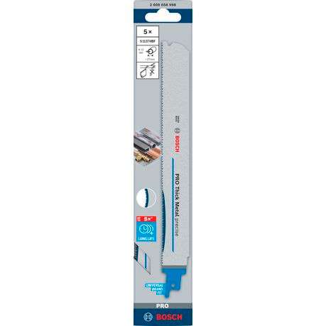 Bosch - PRO Thick Metal precise S1137HBF Blade, 1.1 x 25 x 225 mm, 5 pcs - Bosch - PRO Thick Meta...
