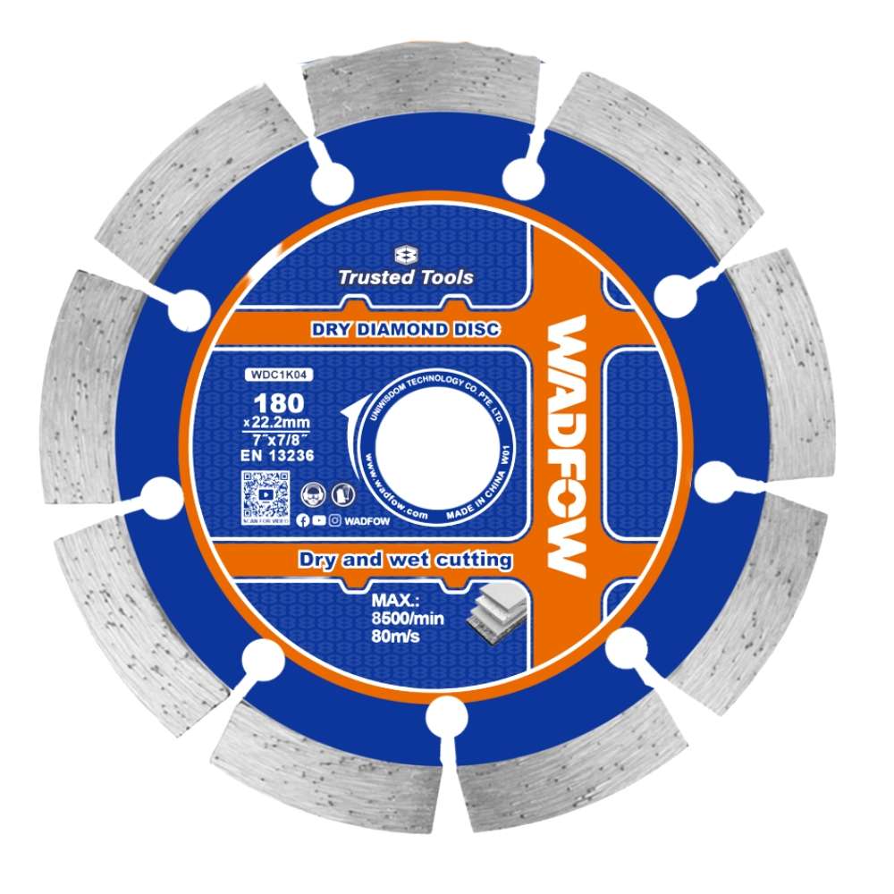 Wadfow - Diamond Cutting Disc for Concrete - 180mm - Wadfow - Diamond Cutting Disc for Concrete -...