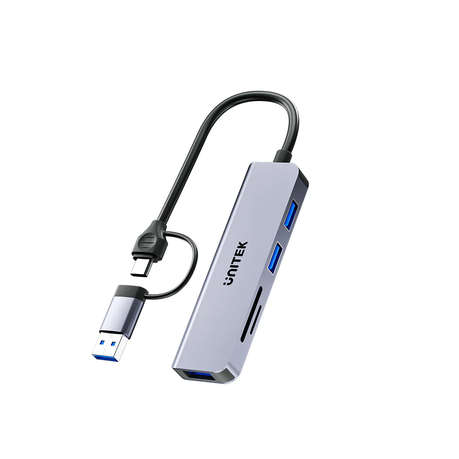 Unitek - uHUB P5+ 5-in-1 USB 5Gbps Hub with SD and Micro SD Card Reader - Unitek - uHUB P5+ 5-in-...