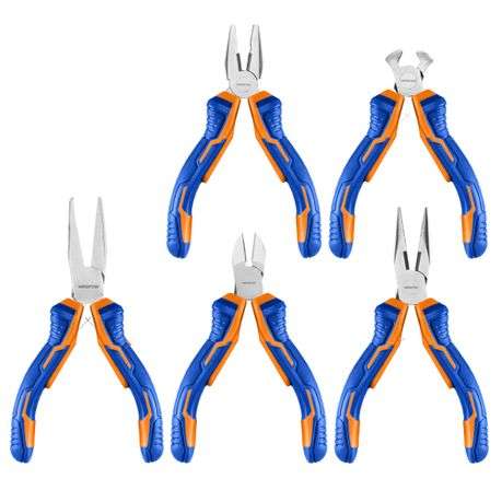 Wadfow - 5Pce Asstd Mini Plier Set - 115mm (4.5") - Wadfow - 5Pce Asstd Mini Plier Set - 115mm (4...