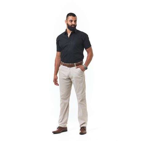 Dromex 100% Cotton Short Sleeve Formal Shirt - Black - 2XL - Dromex 100% Cotton Short Sleeve Form...
