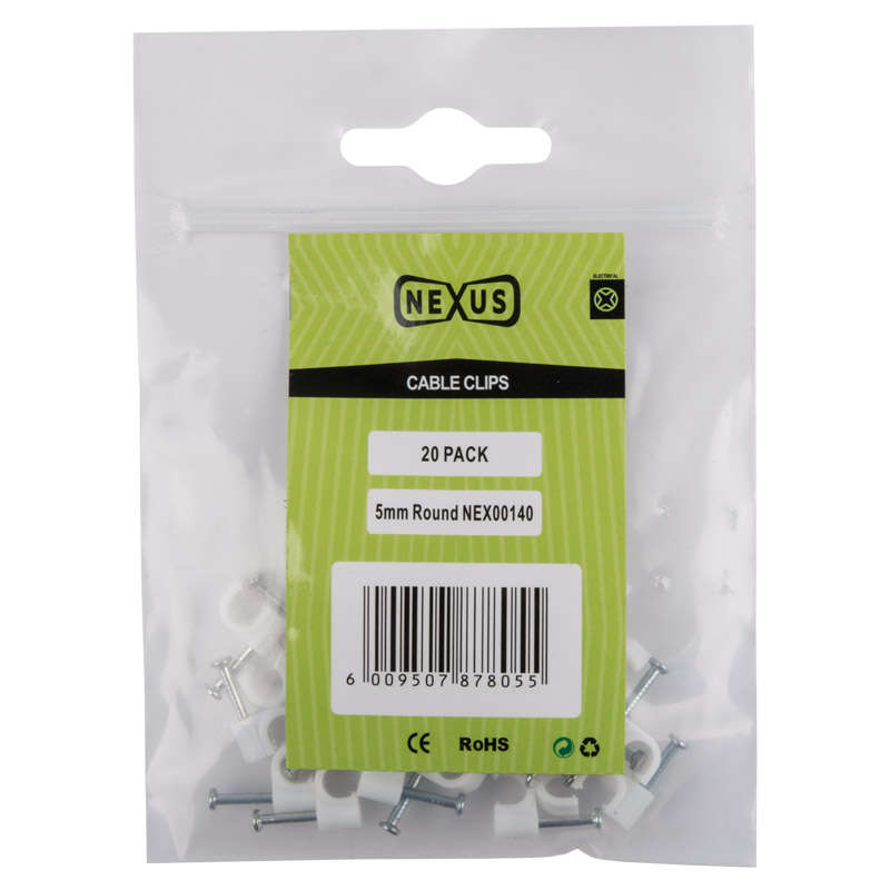Nexus - Cable Saddle Round 5mm 20 - Nexus - Cable Saddle Round 5mm 20