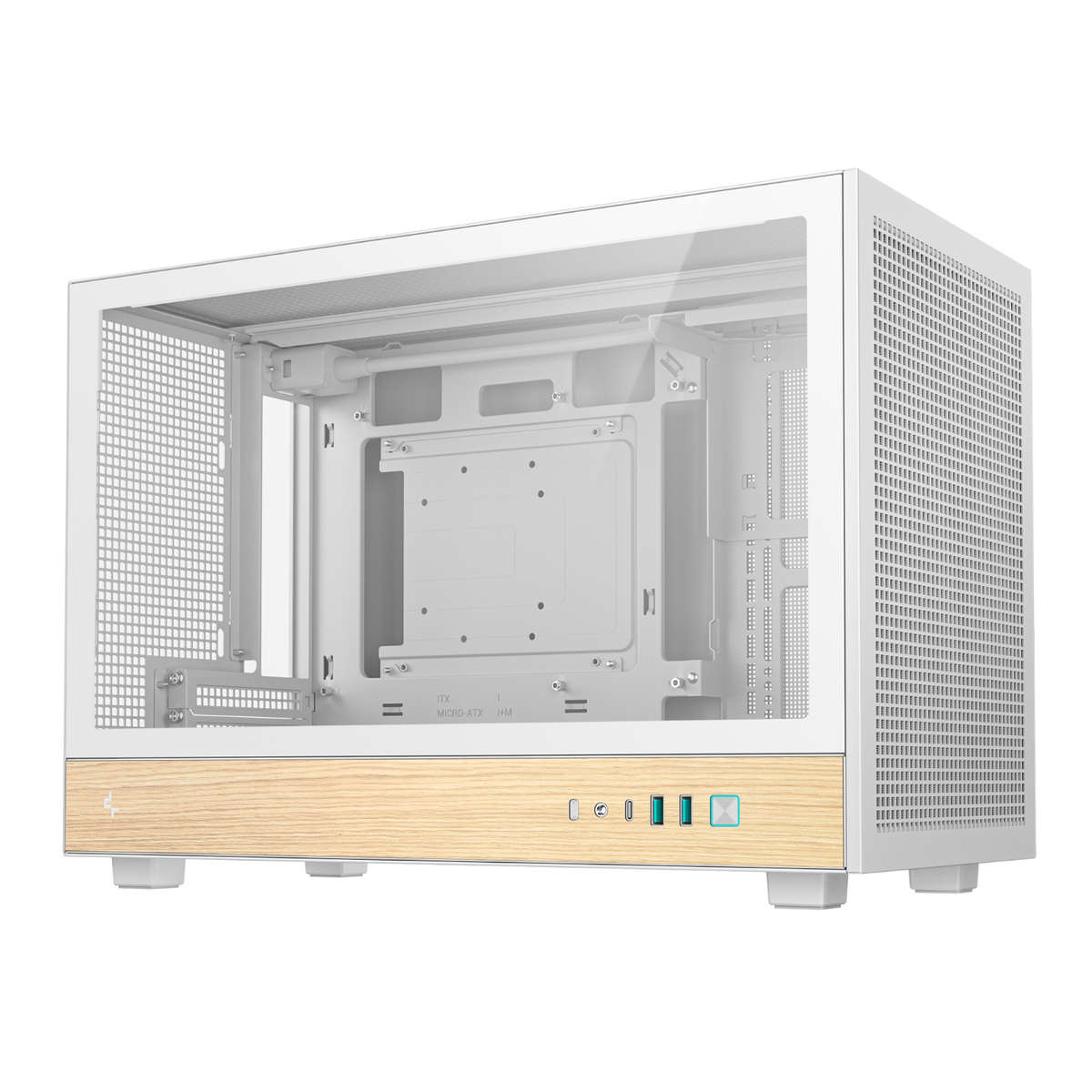 DEEPCOOL - CH260 Wood mATX Gaming Chassis White - DEEPCOOL - CH260 Wood mATX Gaming Chassis White