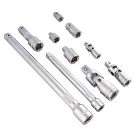 Tork Craft - Adaptor and Extension Set - (1/2", 1/4", 3/8") - 10 Pieces - Tork Craft - Adaptor an...