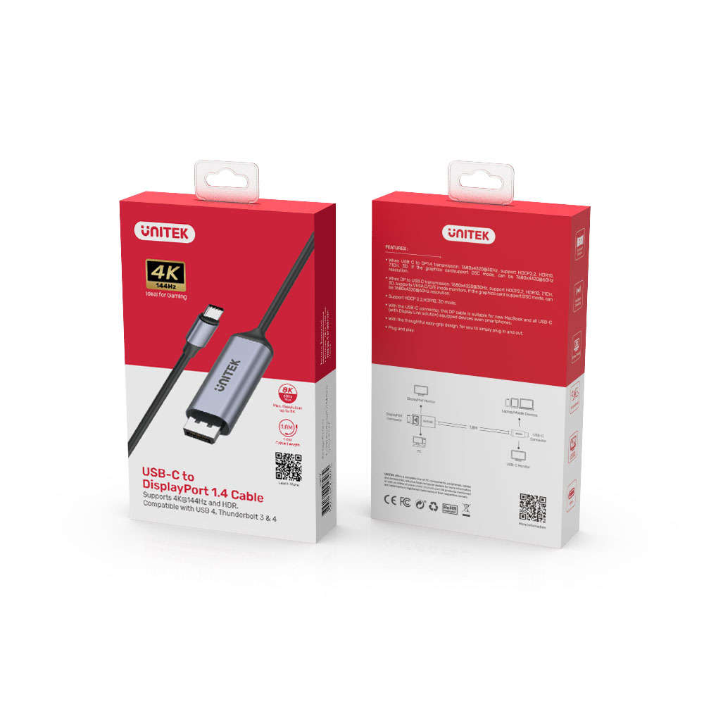 Unitek - USB-C to HDMI 8K Cable 1.8M - Unitek - USB-C to HDMI 8K Cable 1.8M