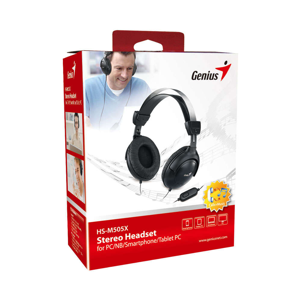 Genius - Headset Stereo Jack For PC/Nb/Phone/Tab PC - Genius - Headset Stereo Jack For PC/Nb/Phon...
