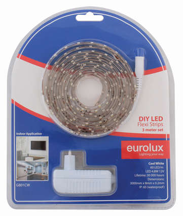 Eurolux - Cool White 3m DIY LED Strip - Eurolux - Cool White 3m DIY LED Strip