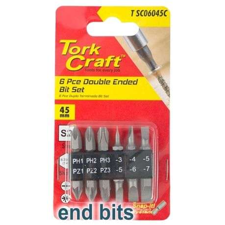 Tork Craft - Double End Bit Set 45mm - 6 Piece - Tork Craft - Double End Bit Set 45mm - 6 Piece