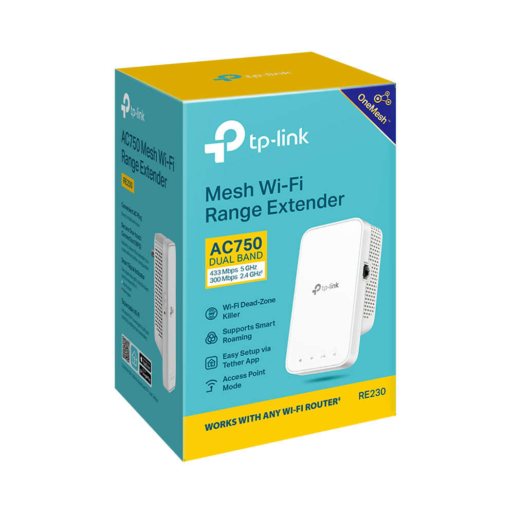 Tp-Link - RE230 AC750 Dual-Band Wireless Range Extender - Tp-Link - RE230 AC750 Dual-Band Wireles...