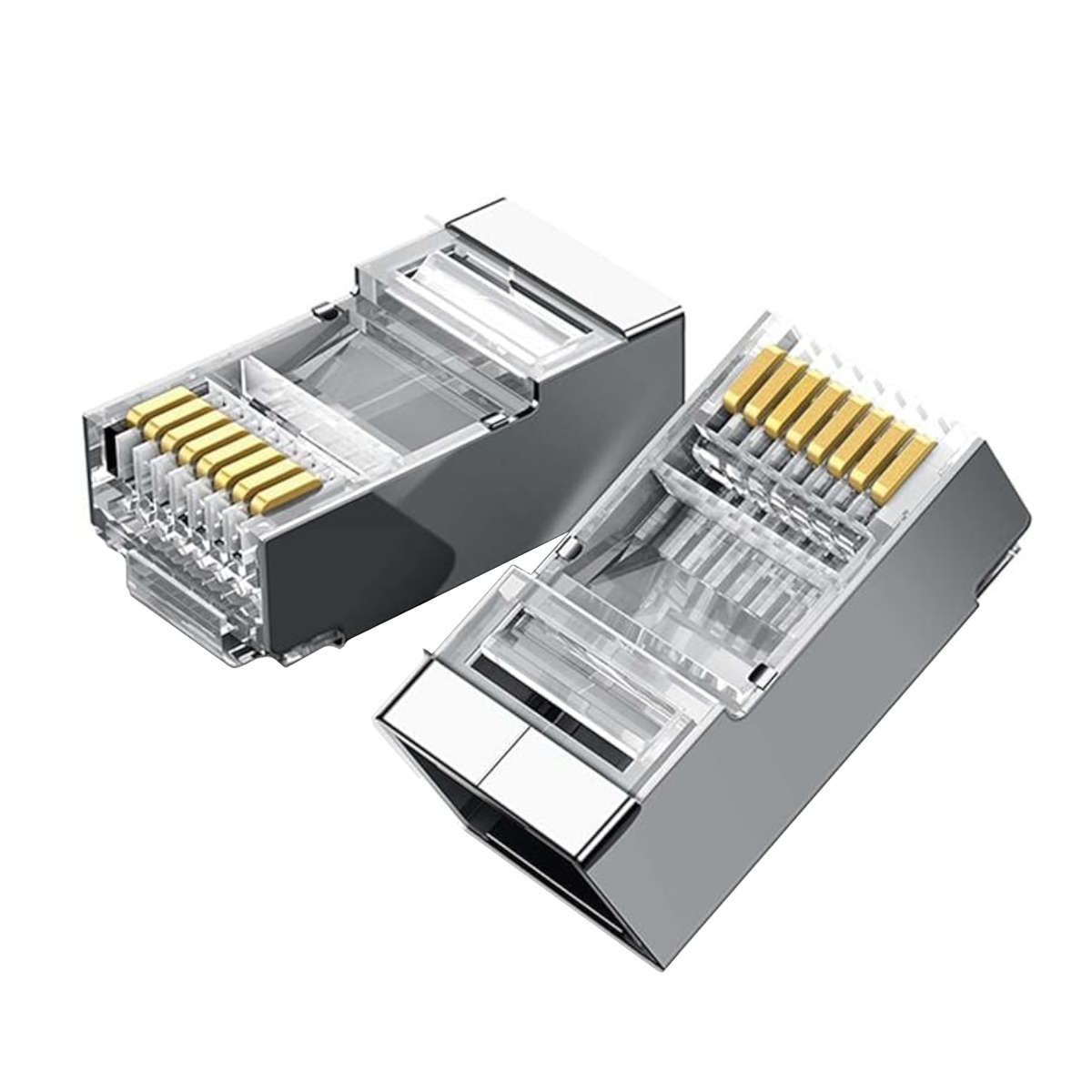 Ugreen - NW111 RJ45 Cat6 Ethernet Network Head 100 Pack - Silver/Transparent - Ugreen - NW111 RJ4...