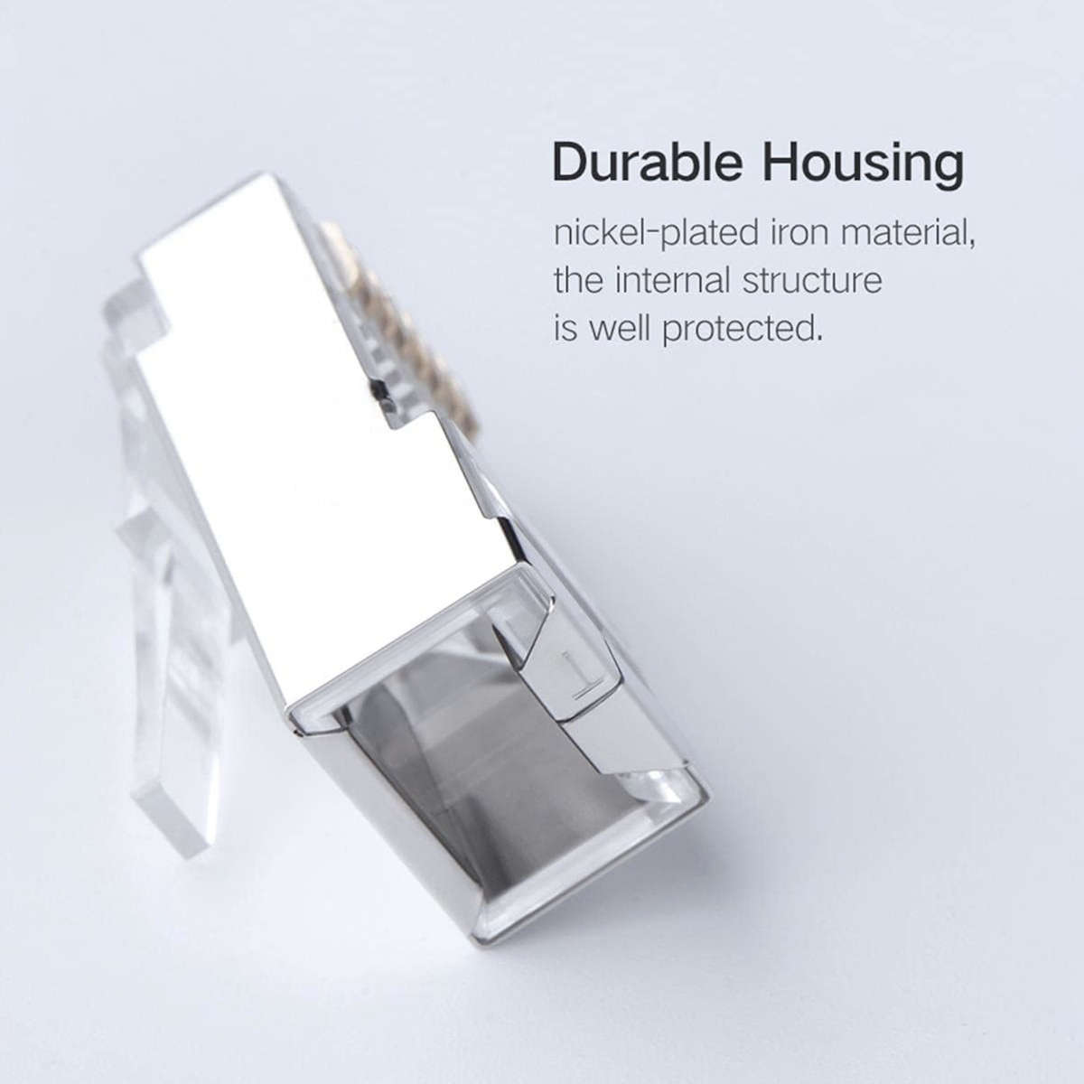 Ugreen - NW111 RJ45 Cat6 Ethernet Network Head 100 Pack - Silver/Transparent - Ugreen - NW111 RJ4...
