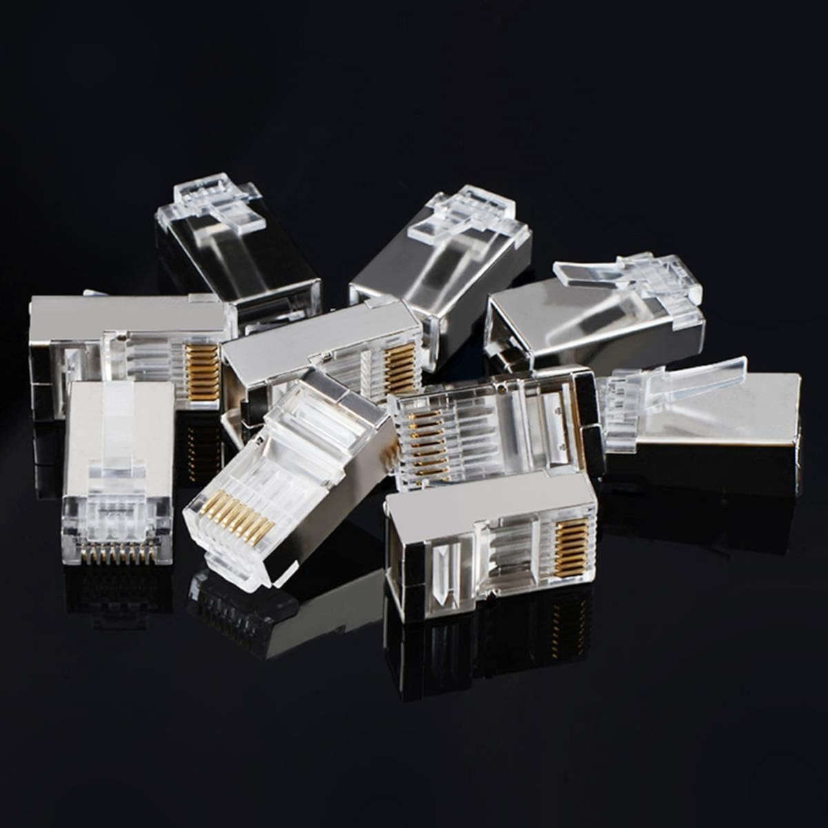 Ugreen - NW111 RJ45 Cat6 Ethernet Network Head 100 Pack - Silver/Transparent - Ugreen - NW111 RJ4...