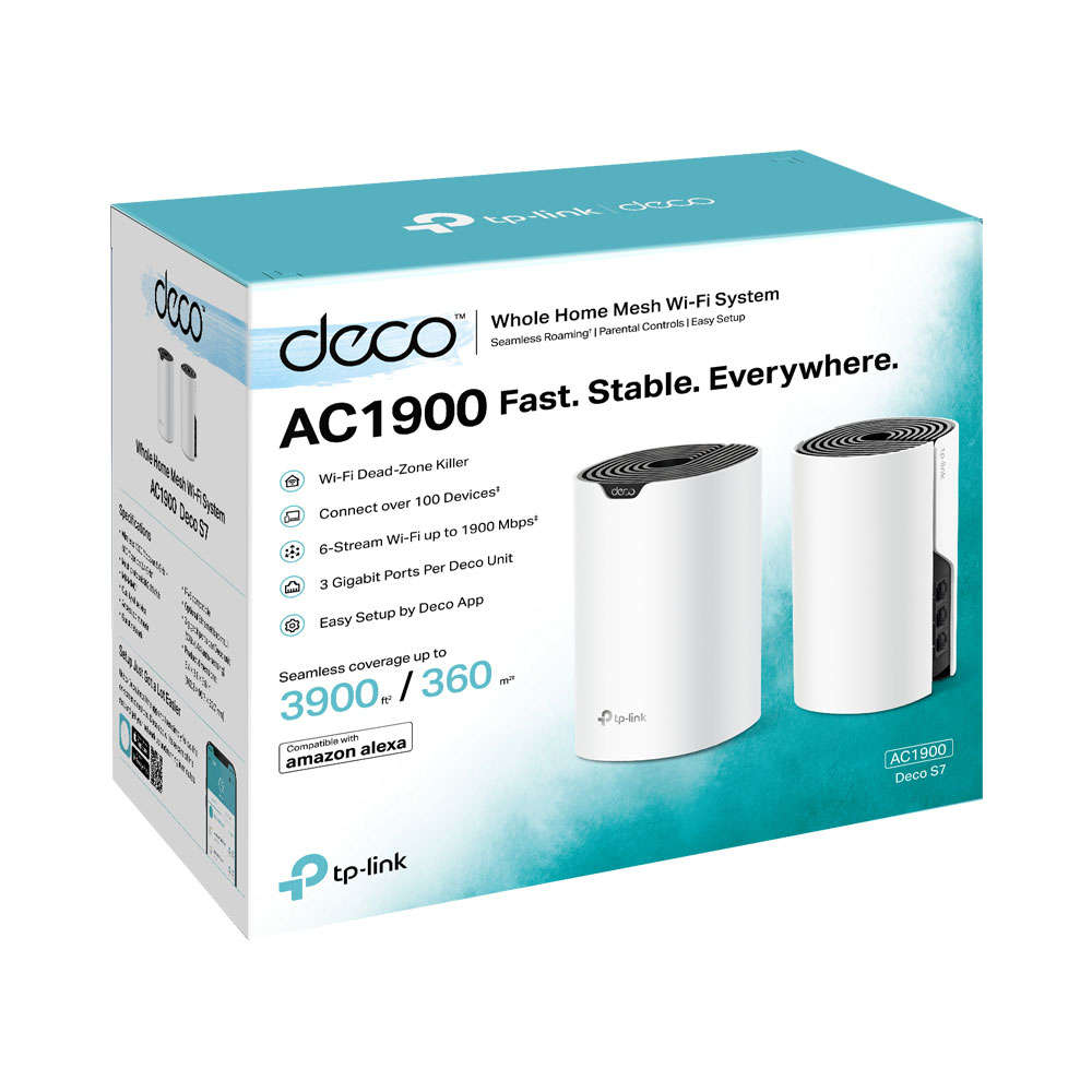 Tp-Link - Deco S7 AC1900 Whole Home Mesh Wi-Fi System (2-Pack) - Tp-Link - Deco S7 AC1900 Whole H...