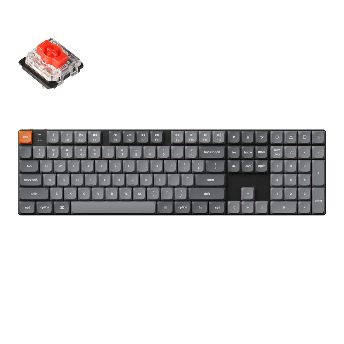 Keychron - K5 Max QMK/VIA Full-sized Wireless Custom Mechanical Keyboard | RED Switches - Keychro...