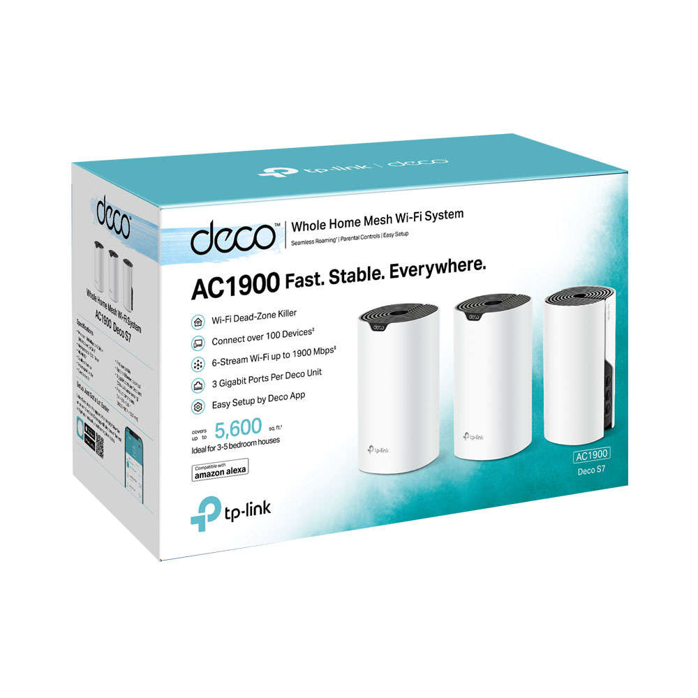 Tp-Link - Deco S7 3 Pack AC1900 Whole Home Mesh WI-FI System - Tp-Link - Deco S7 3 Pack AC1900 Wh...