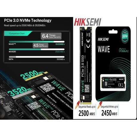 Hiksemi - PCIe3.0 Nvme M.2 256GB Internal Solid State Drive (SSD) - Hiksemi - PCIe3.0 Nvme M.2 25...