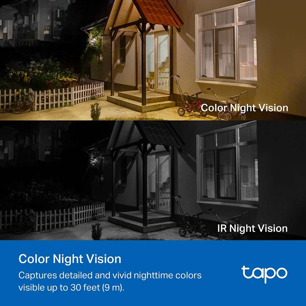 Tp-Link - Tapo Tc82 3MP Smart Wire-Free Indoor/Outdoor Security Camera With Colour Night Vision -...