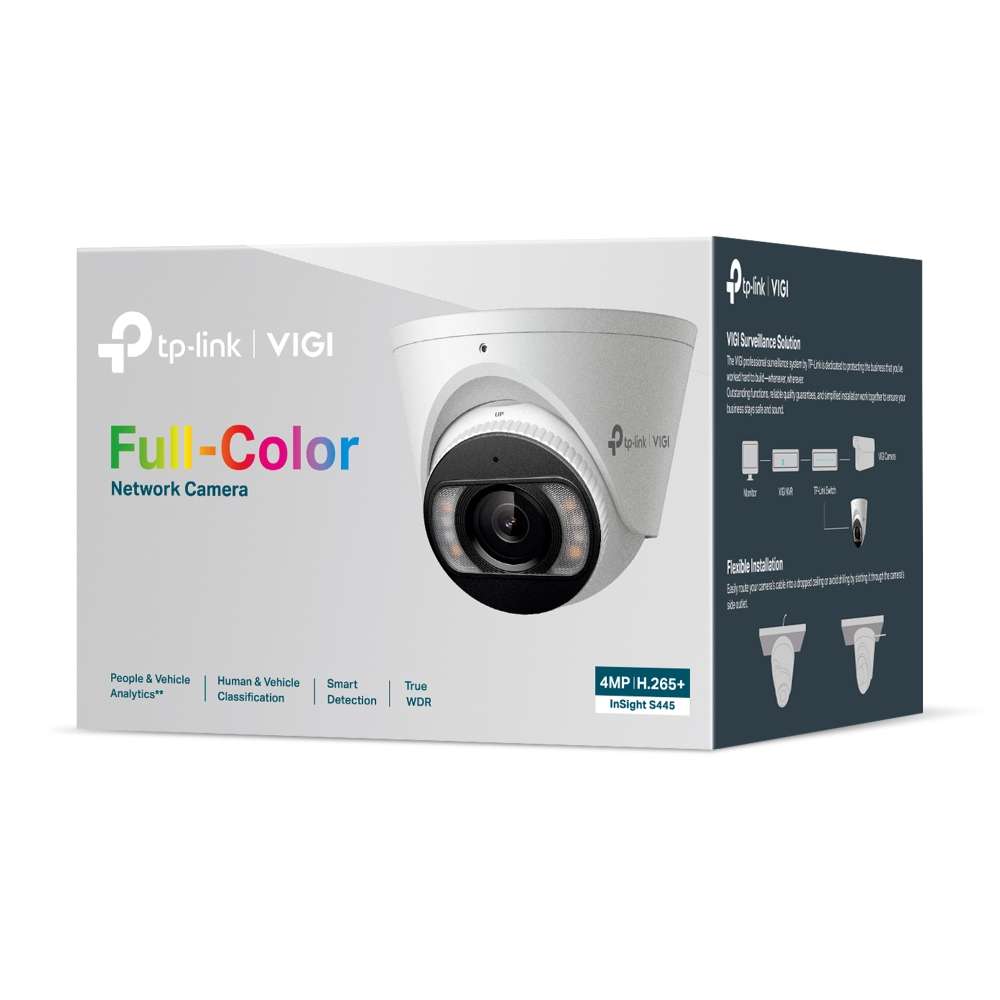 Tp-Link - Vigi Insight S445 4MP Full-Colour Turret Network Camera - Tp-Link - Vigi Insight S445 4...